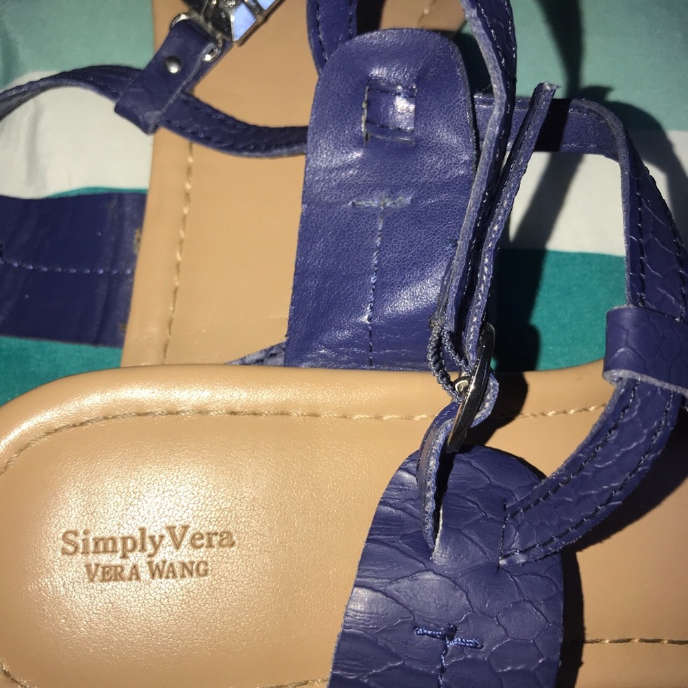 Navy blue rhinestone sandals